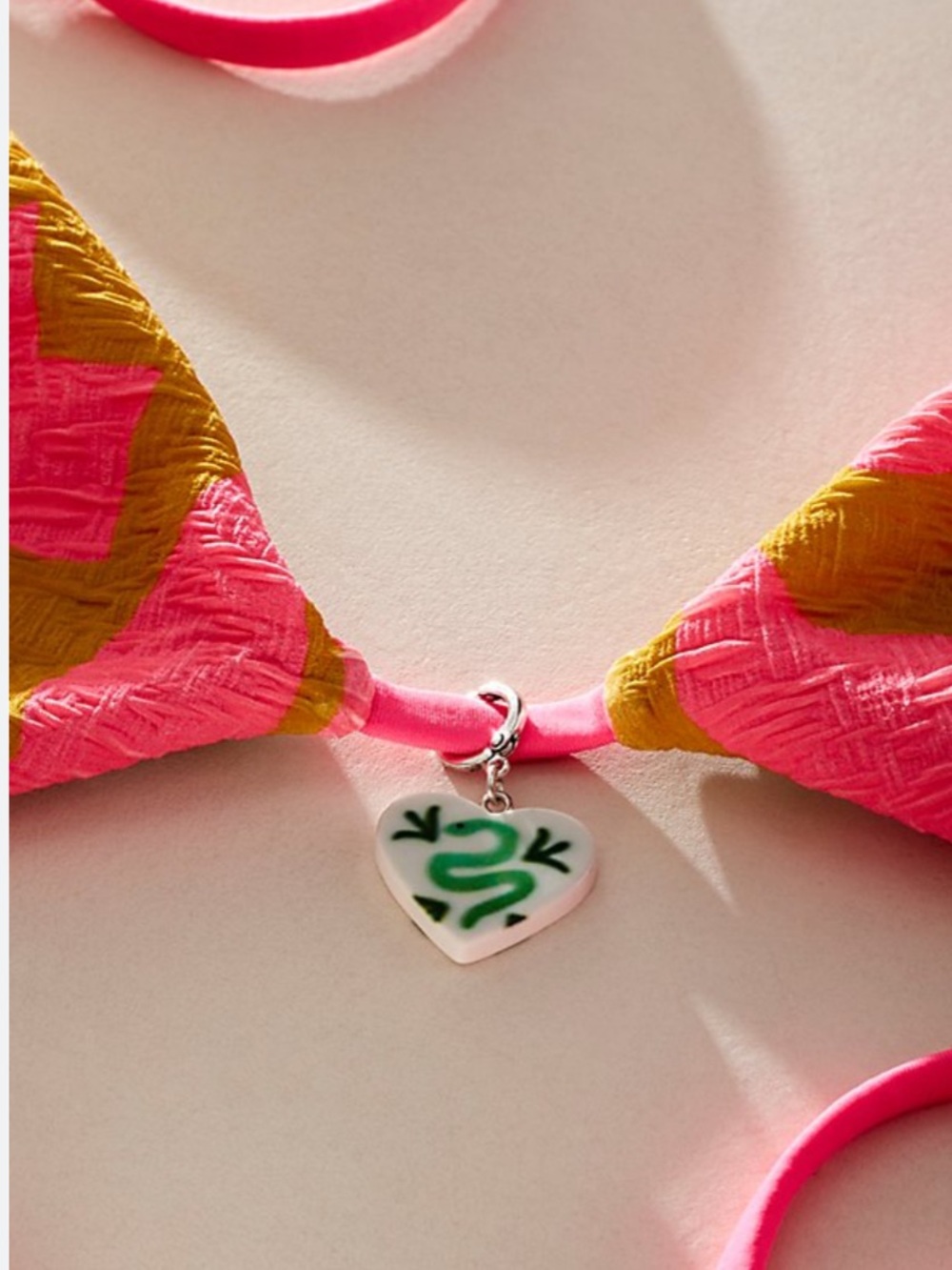 Free People Tampa bikini charm NWT green white
